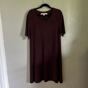 LOFT maroon swing dress